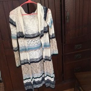 Long Patterned Cardigan